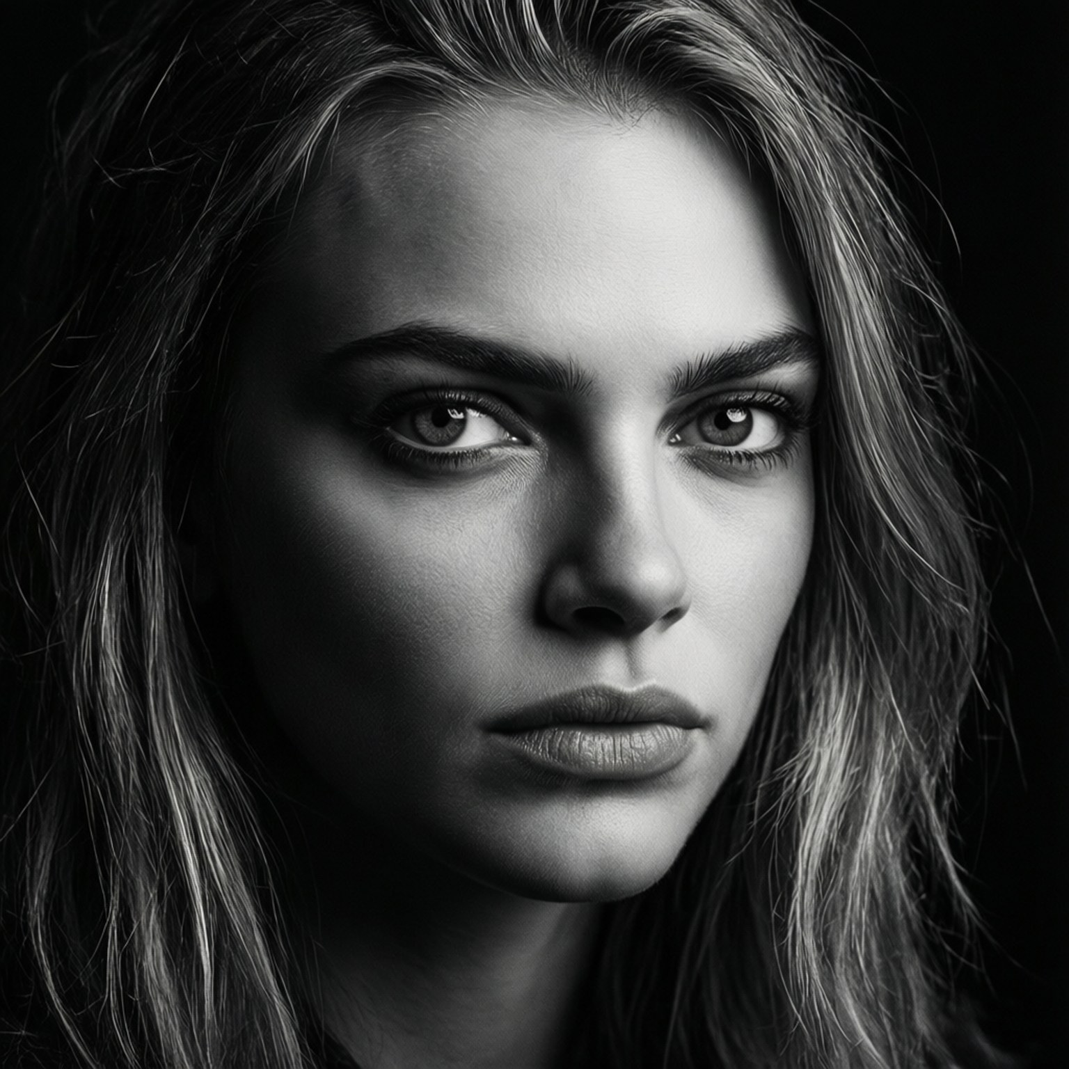 Monochrome Gaze by Wallpapers.art Studio