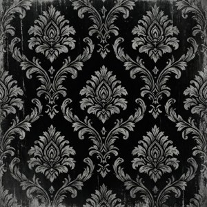 Monochrome Gray Grunge Damask