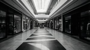 Monochrome Mall Corridor