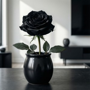 Monochrome Modern Black Rose