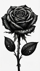 Monochrome Rose Dew
