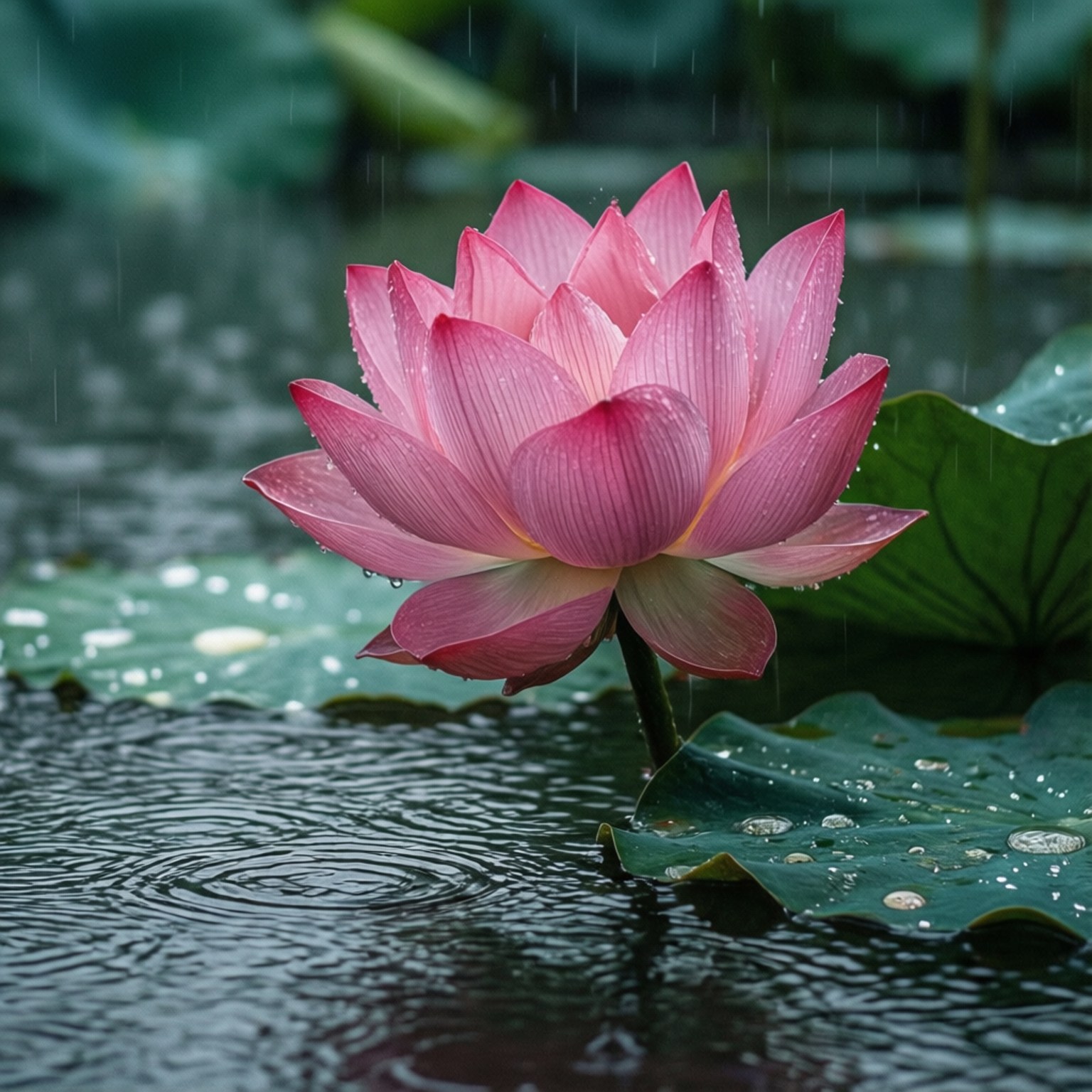 Monsoon Lotus Serenity by Wallpapers.art Studio
