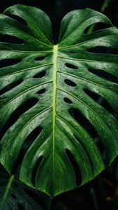 Monstera Leaf Close-Up