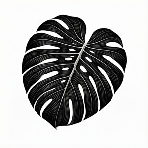 Monstera Line Art