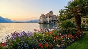 Montreux Lakeside Sunset