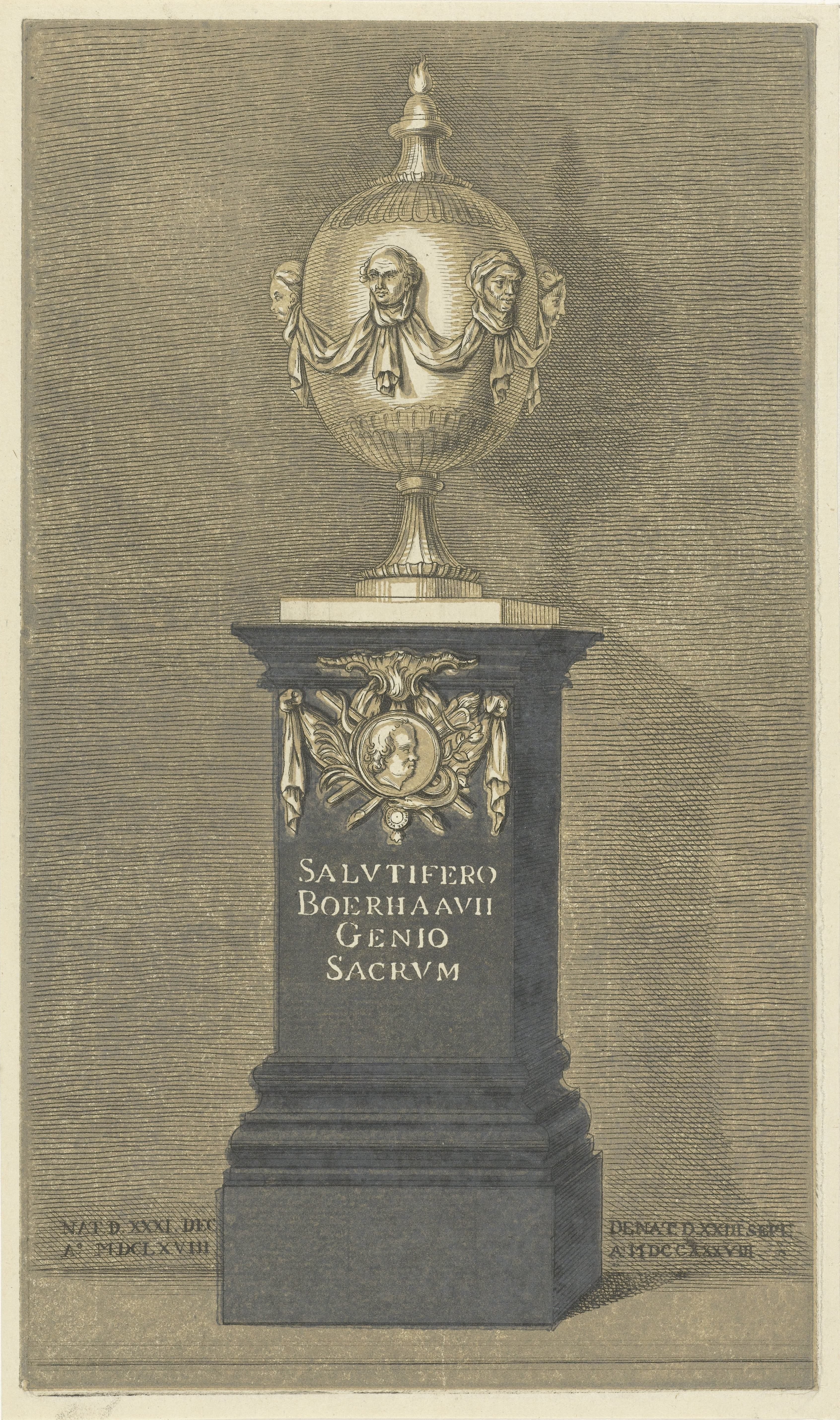 Monument voor Herman Boerhaave by Abraham Delfos