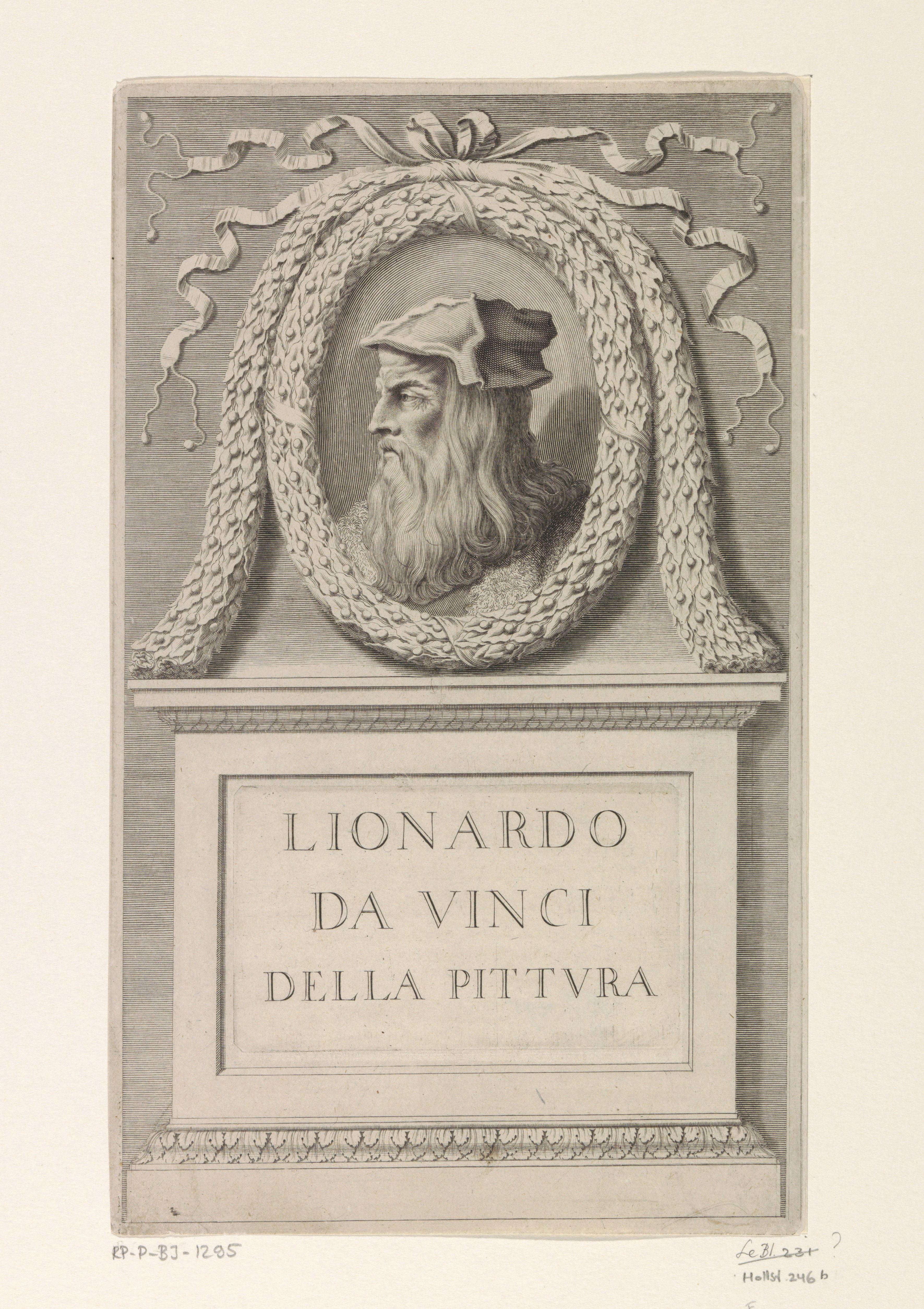 Monument voor Leonardo da Vinci by Cornelis Bloemaert (II)
