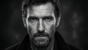 Moody Black and White Portrait