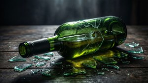 Moody Wine Bottle Shatter