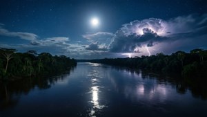 Moon and Lightning