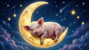 Moon Dreaming Pig