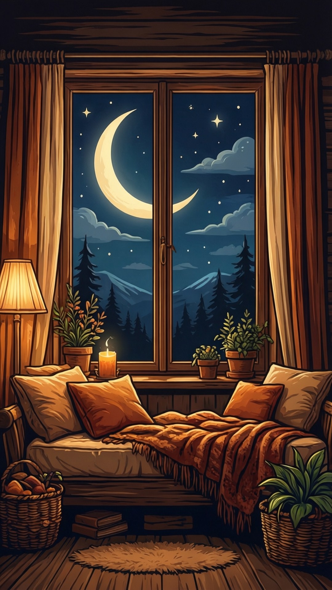 Moon from Window by Wallpapers.art Studio