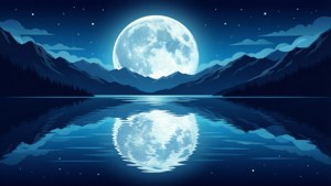 Moon Over Lake