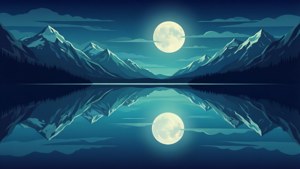 Moon Over Lake