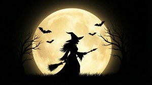 Moon Witch Silhouette