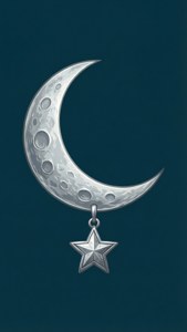 Moon with Star Pendant