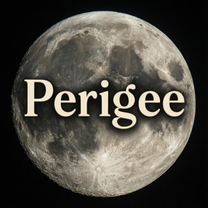 Moon with Text Perigee