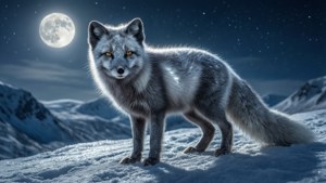 Moonlit Arctic Fox