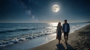 Moonlit Beach Stroll