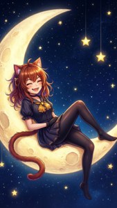 Moonlit Cat Witch