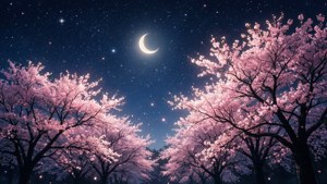 Moonlit Cherry Night