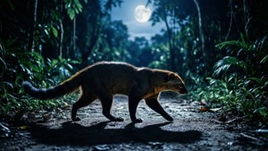 Moonlit Civet Silhouette