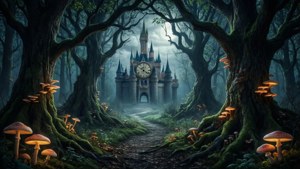 Moonlit Clock Castle