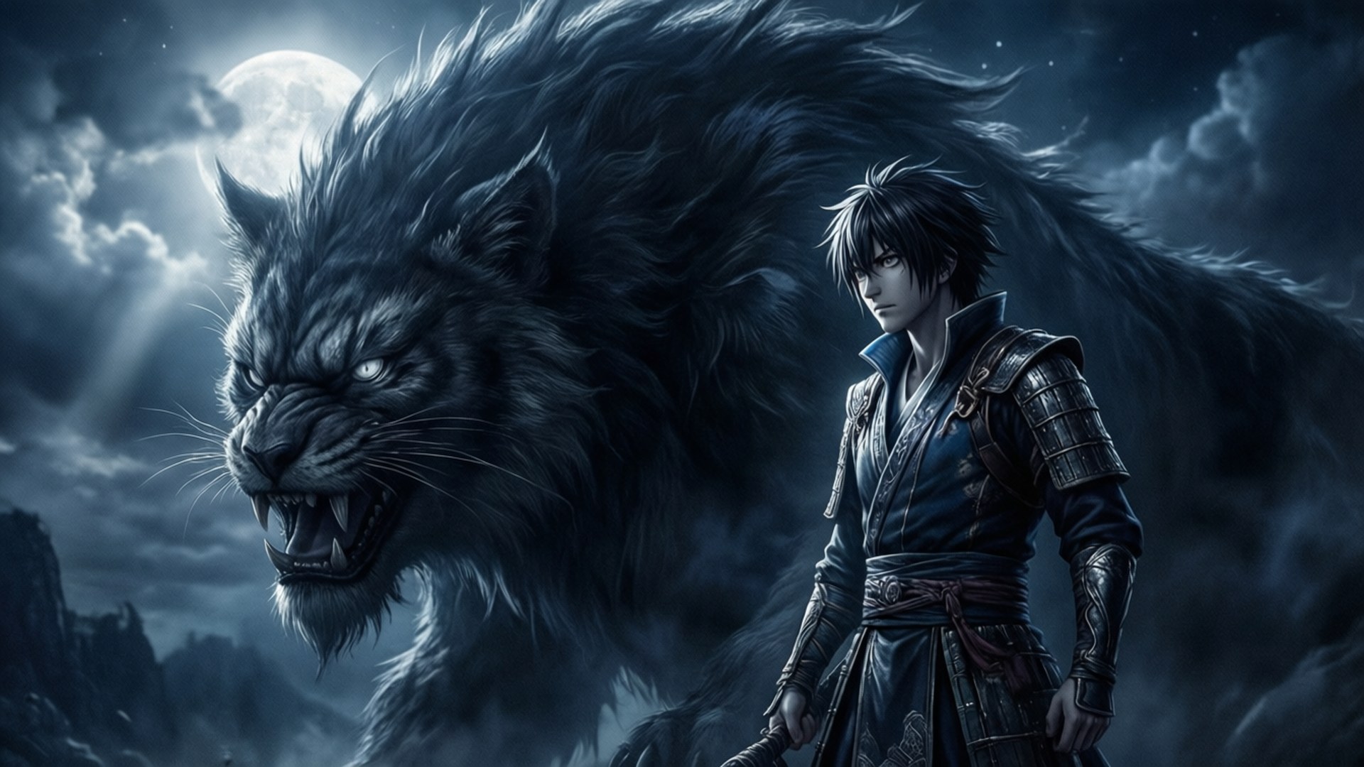Moonlit Confrontation by Wallpapers.art Studio