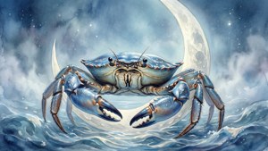 Moonlit Crab Watercolor