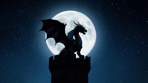 Moonlit Dragon Silhouette