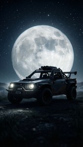 Moonlit Drive Silhouette