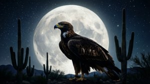 Moonlit Eagle Silhouette
