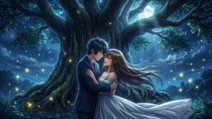 Moonlit Embrace Under the Tree