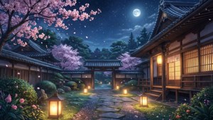 Moonlit Estate Path