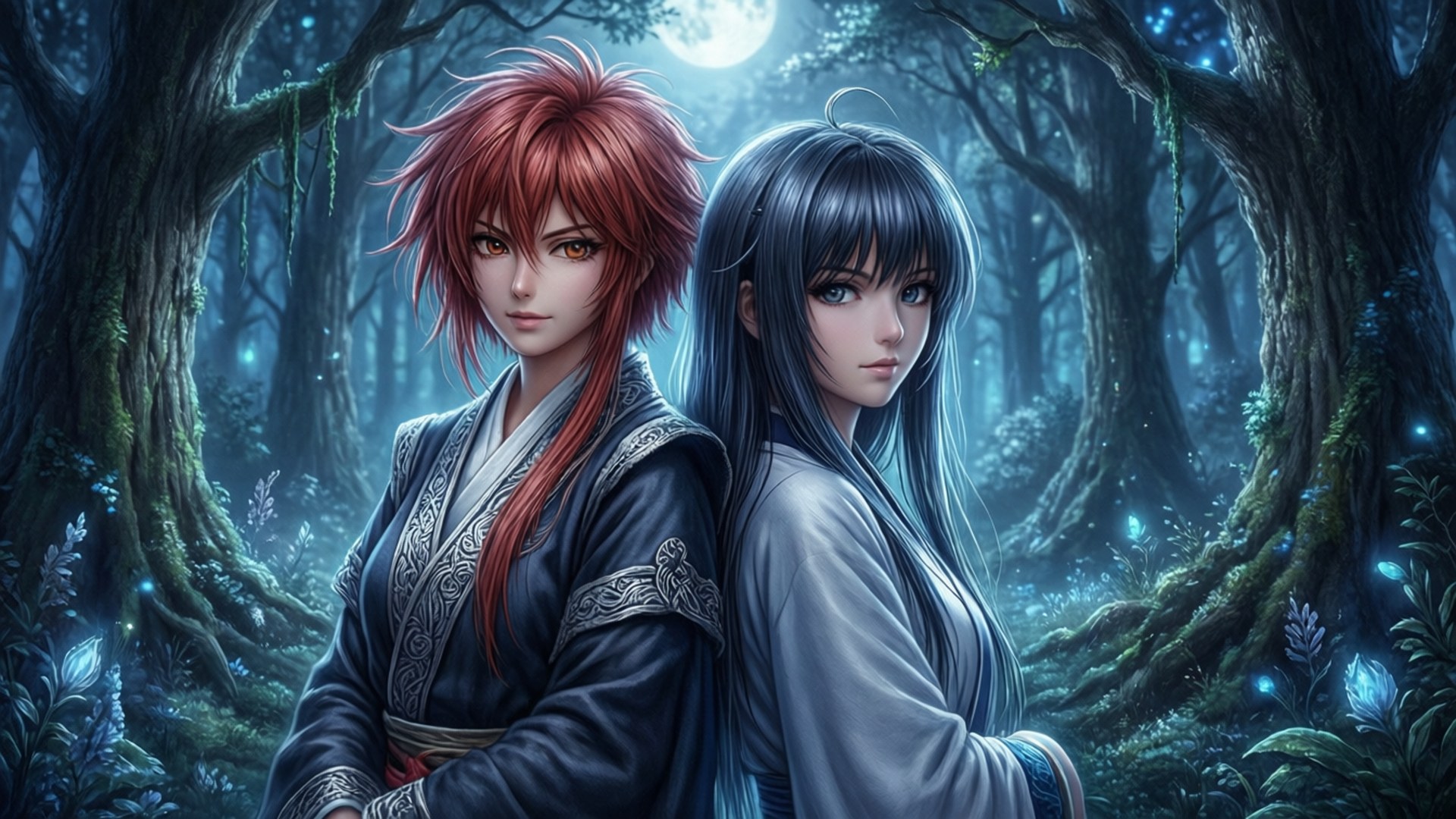 Moonlit Forest Duo by Wallpapers.art Studio