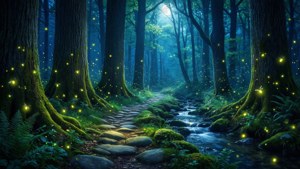 Moonlit Forest Path