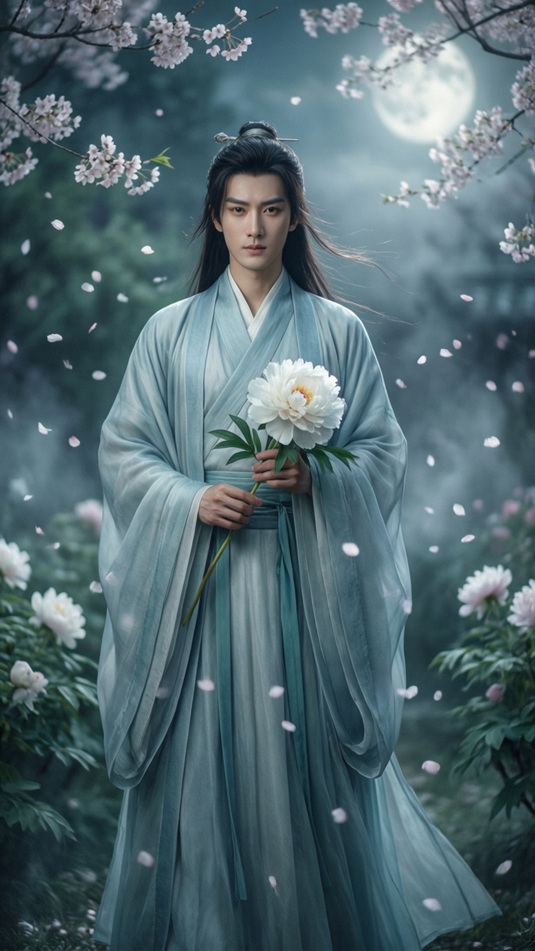 Moonlit Garden Reverie by Wallpapers.art Studio