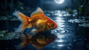 Moonlit Goldfish Serenity