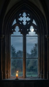 Moonlit Gothic Window