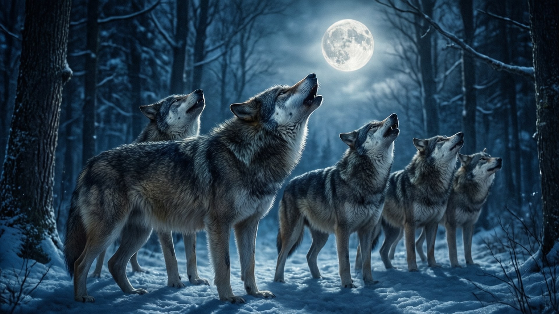 Moonlit Howl by Wallpapers.art Studio