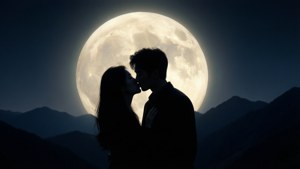 Moonlit Kiss Silhouette