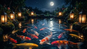 Moonlit Koi Dreams
