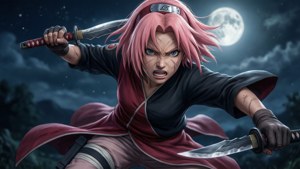 Moonlit Kunai Warrior