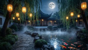 Moonlit Lantern Garden
