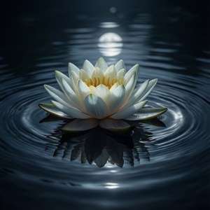 Moonlit Lotus on Water