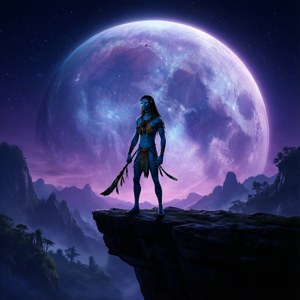 Moonlit Na'vi Silhouette