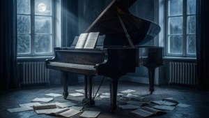 Moonlit Piano Room