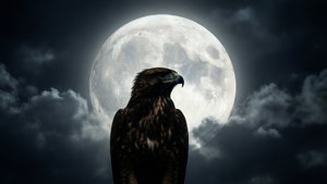 Moonlit Raptor Silhouette