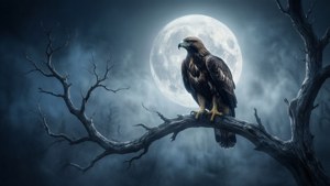 Moonlit Raptor Silhouette