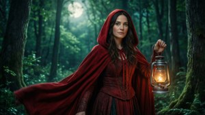 Moonlit Red Cloak